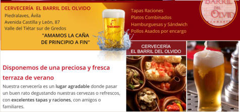Cervecería Tapas Raciones Piedralaves Ávila