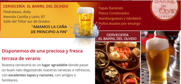 Cervecería Tapas Raciones Piedralaves Ávila